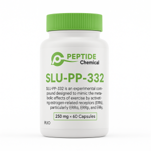 SLU-PP-332 (250mcg x 60 Capsules = 15,000mcg) SLU-PP-332 (1000mcg x 30 Capsules = 30,000mcg) SLU-PP-332 is an experimental compound designed to mimic the metabolic effects of exercise by activating estrogen-related receptors (ERRs), particularly ERRα, ERRβ, and ERRγ. This activation leads to increased energy expenditure, enhanced fatty acid oxidation, and improved mitochondrial function.